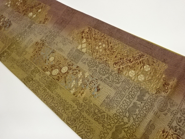 JAPANESE FUKURO OBI / WOVEN FLOWERSlight blemishes\, but otherwise in excellent condition for putting on.